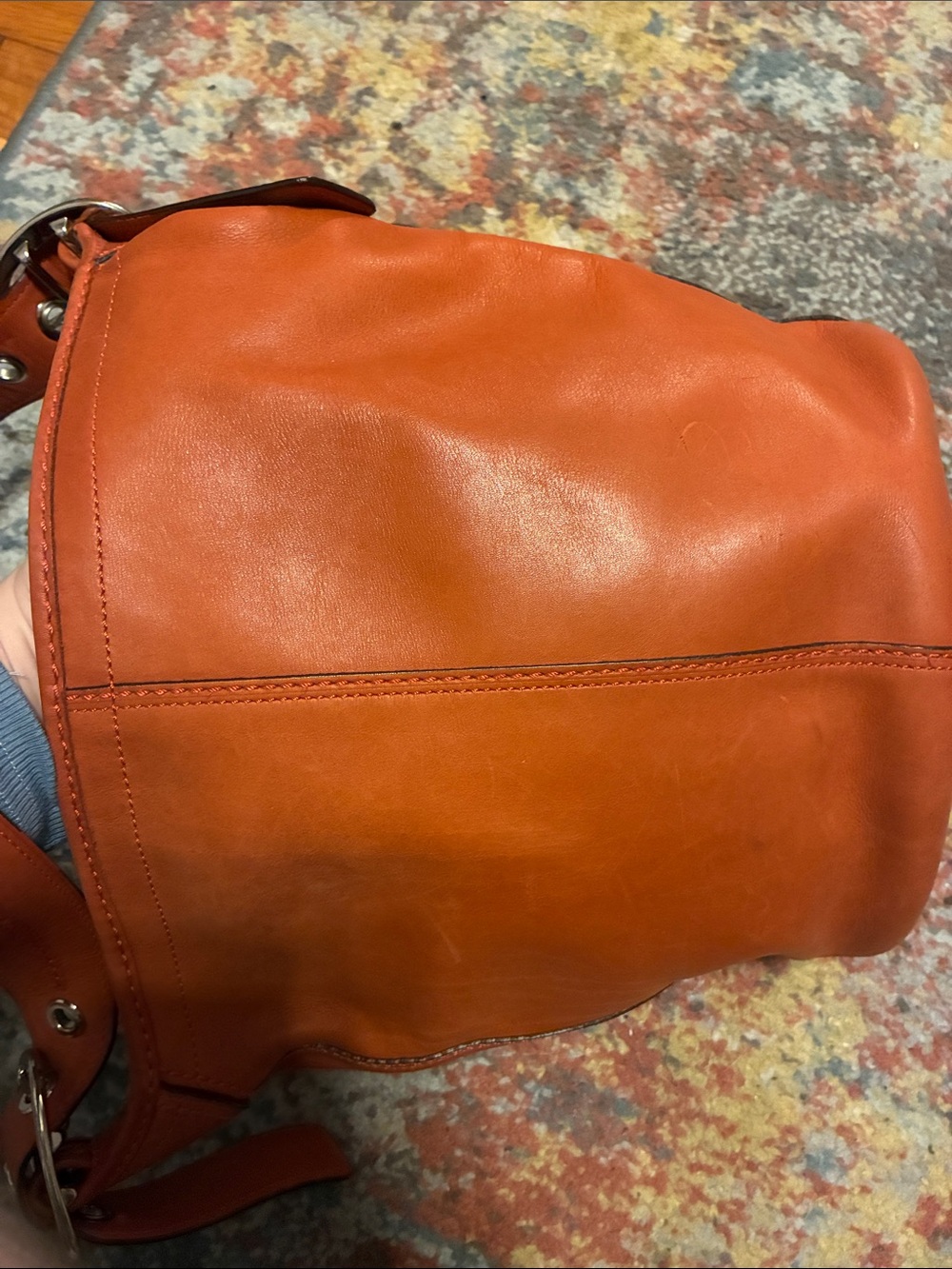 Coach F13353 MEDIUM Vintage Bleecker Rust Orange Leather Bucket Bag - Picture 9 of 10